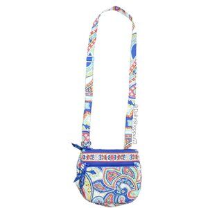 Vera Bradley Women's Blue & Orange Red "Marina" Paisley Crossbody Shoulder Purse